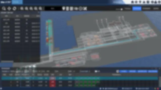 야드 3D 지도 위에 반입 경로를 표시하고 작업효율지수 순으로 후보 경로를 나열한 최적반입경로 화면
